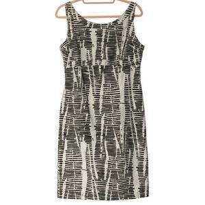 MaxMara Weekend Abstract Sheath Dress Sz 10 Sleeveless Brown Beige Striped Dress